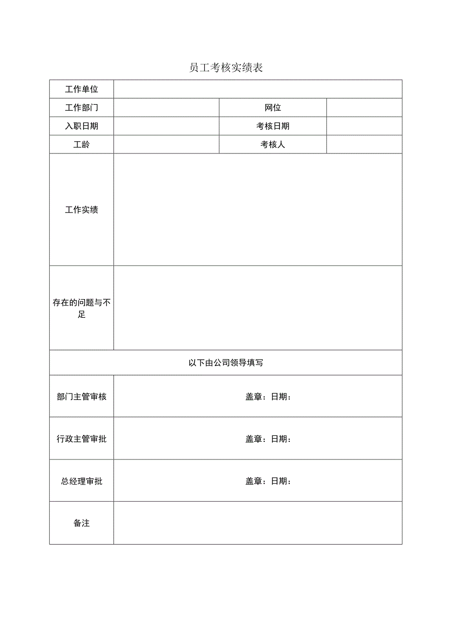 员工考核实绩表.docx_第1页