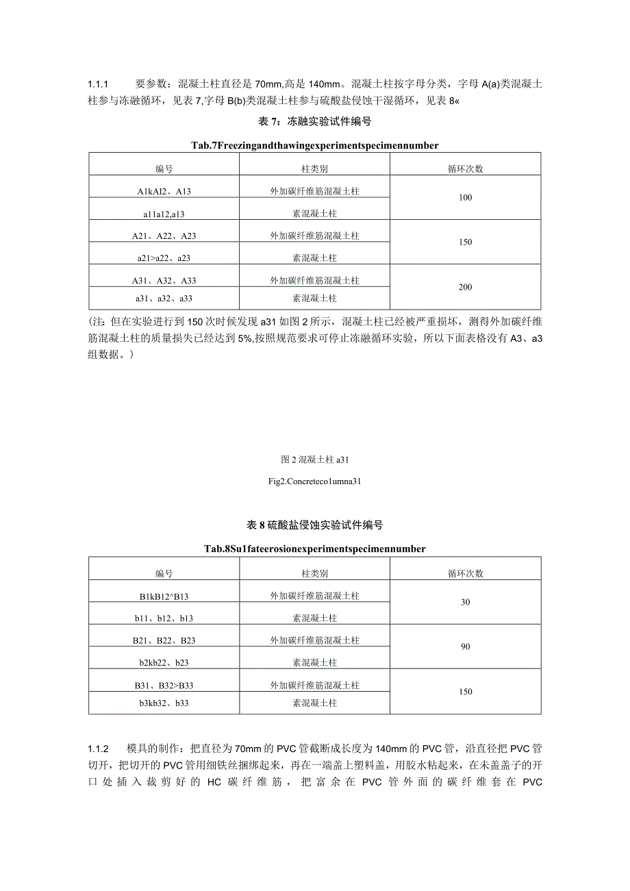 外加复合碳纤维筋混凝土柱的冻融循环和硫酸盐侵蚀试验研究.docx_第3页