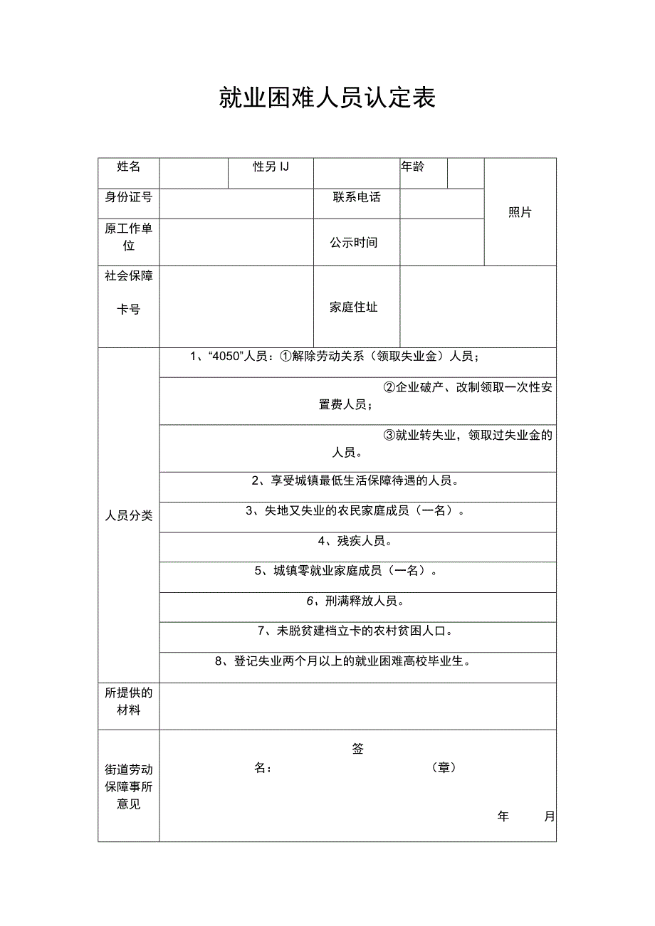 就业困难人员认定表.docx_第1页