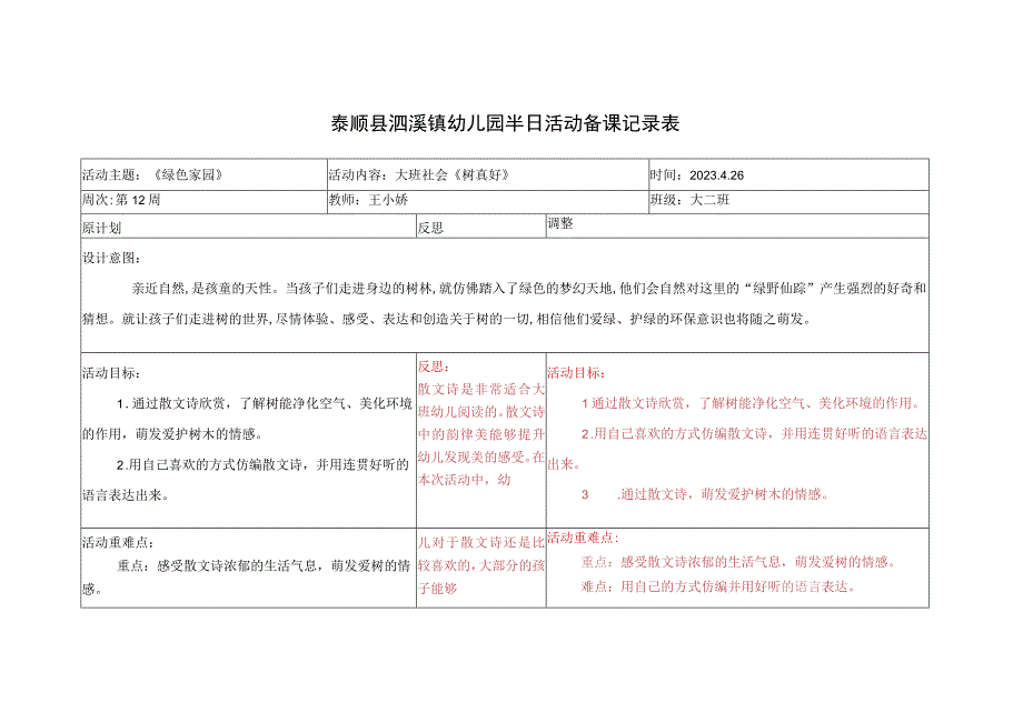 大班社会《树真好》王小娇公开课.docx_第1页