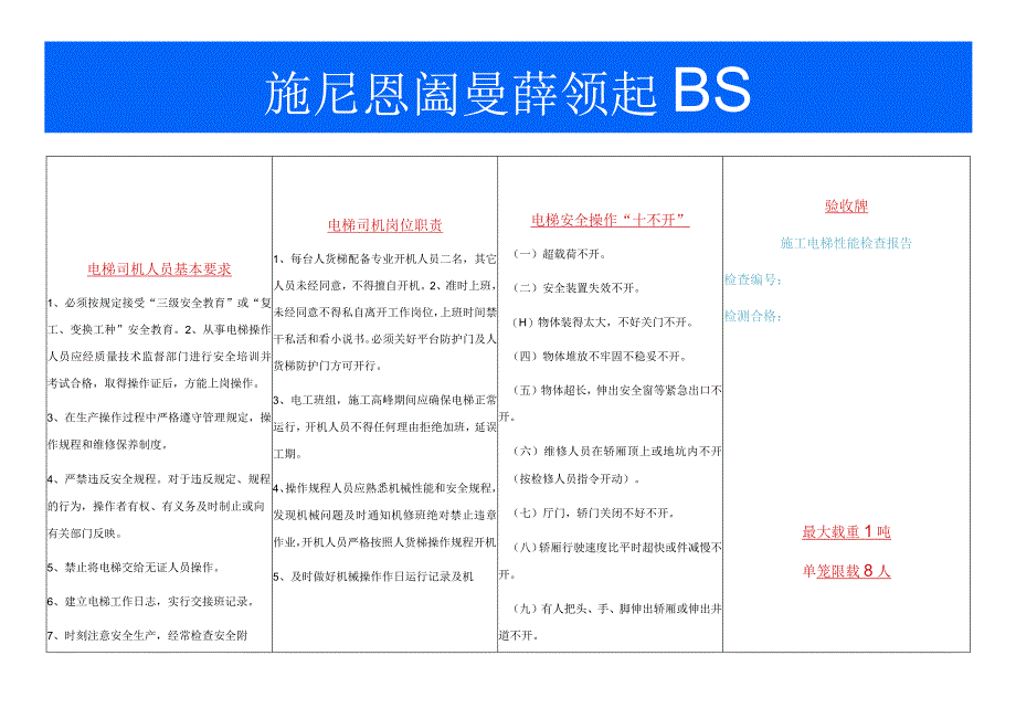 施工升降机操作规程牌模板.docx_第1页