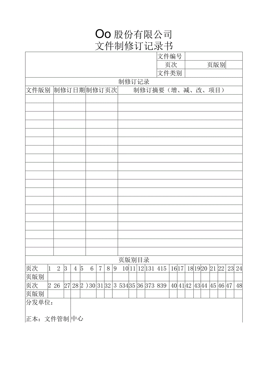 文件制修订记录书工程文档范本.docx_第1页