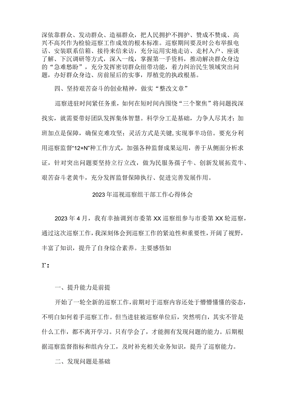 新编2023年市纪检巡察组巡检工作个人心得体会 汇编六份.docx_第2页