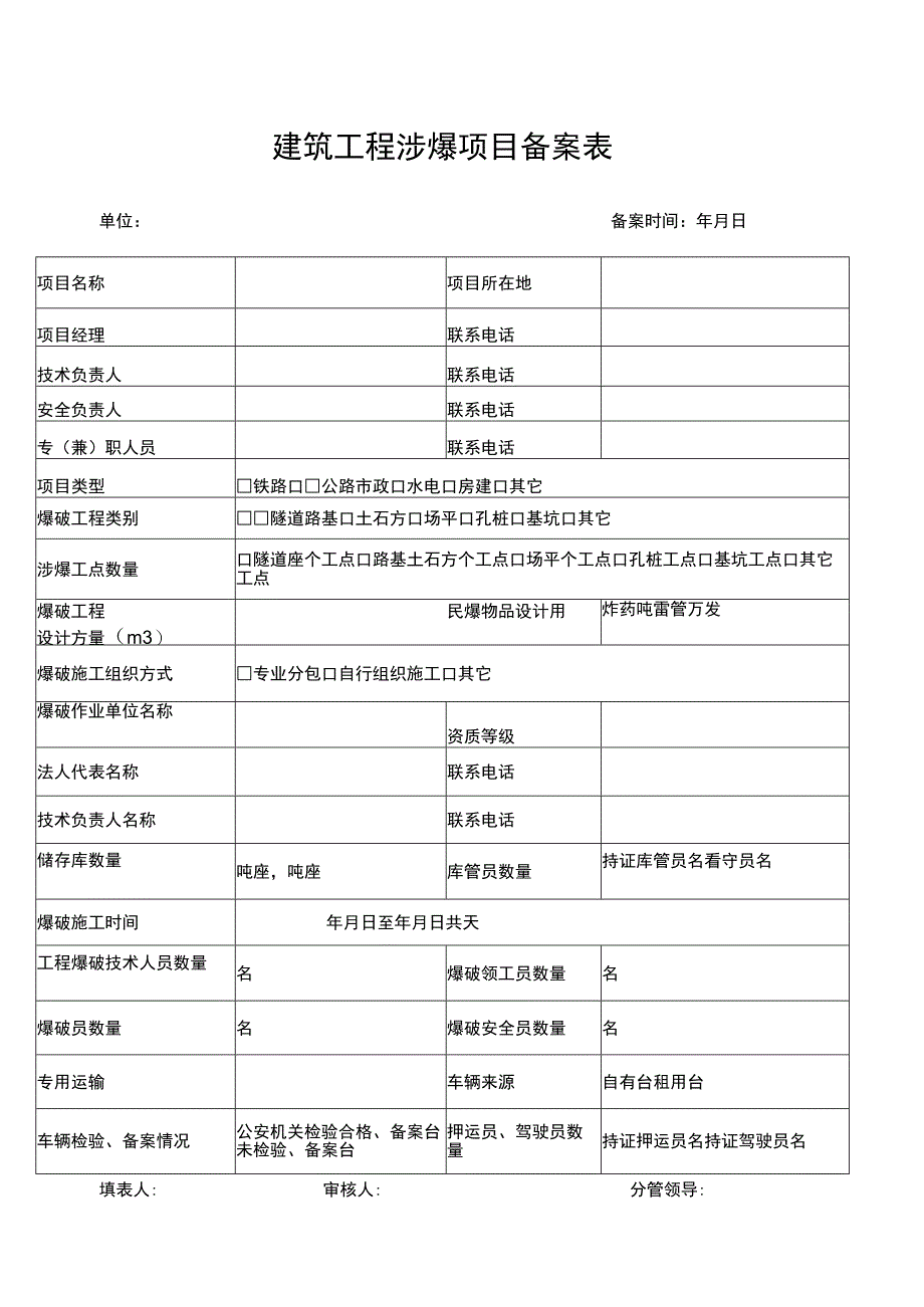 建筑工程涉爆项目备案表.docx_第1页