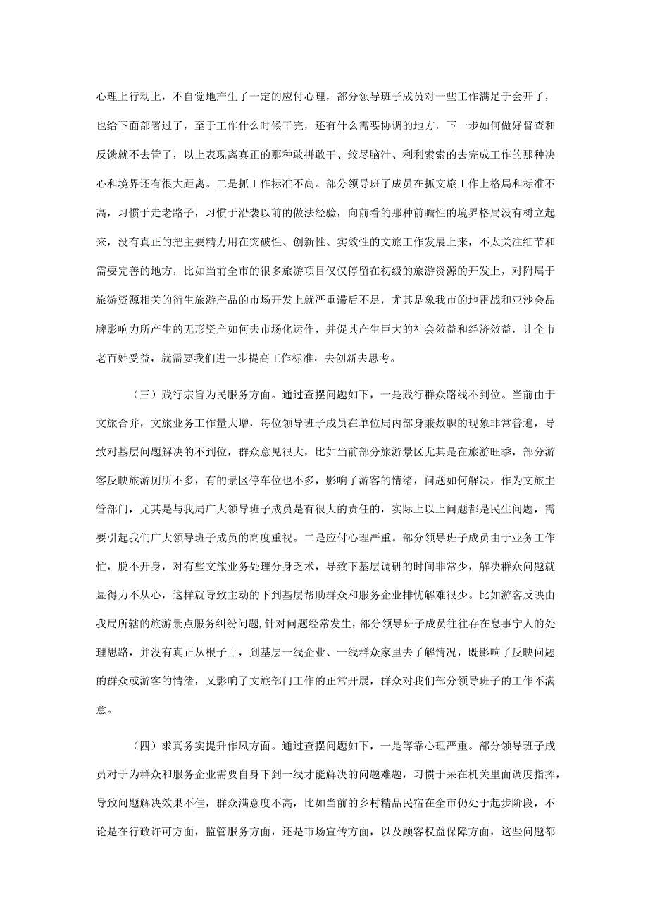 市文化和旅游局领导班子党性检视剖析材料.docx_第2页