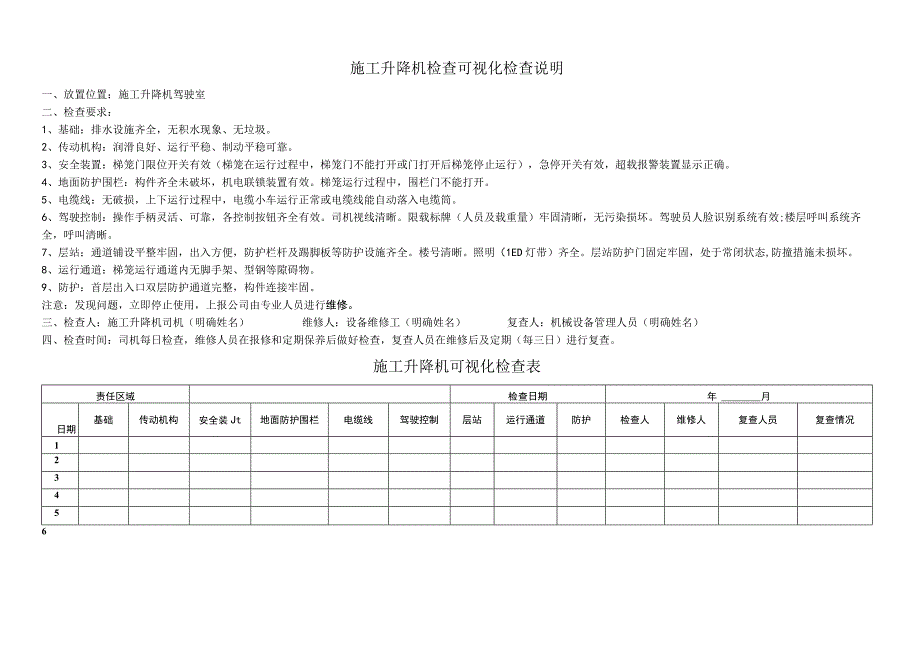 施工升降机检查可视化检查说明模板.docx_第1页