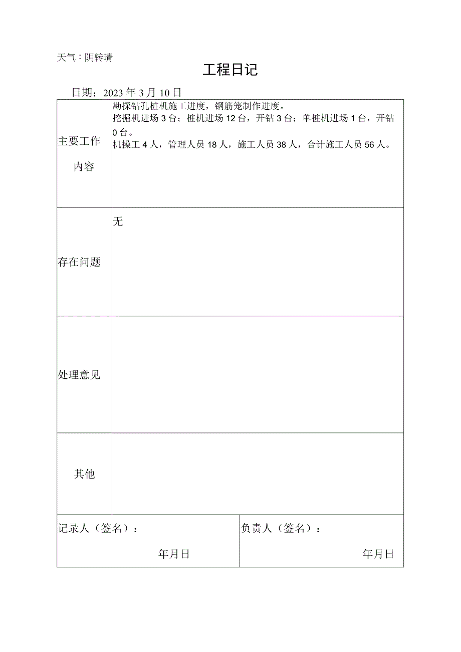 施工资料工程日记14.docx_第1页