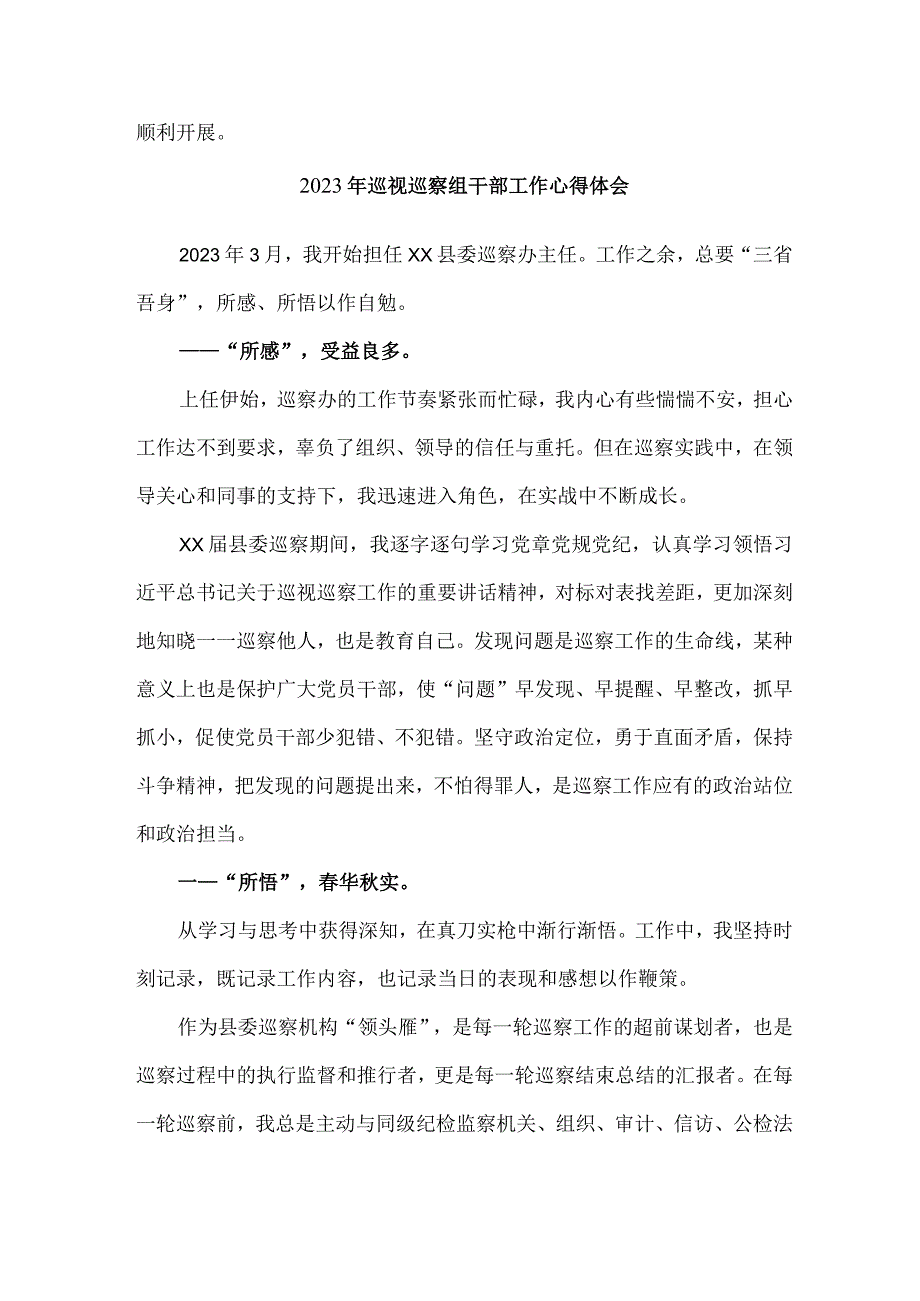 新编2023年劳动监察局纪检巡察组巡检工作个人心得体会 6份.docx_第3页