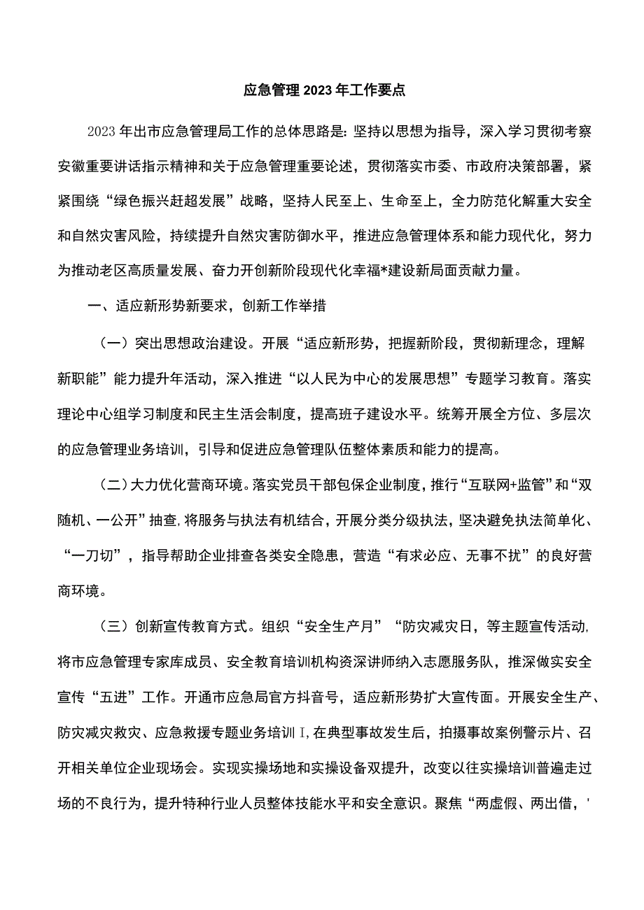 应急管理2023年工作要点.docx_第1页