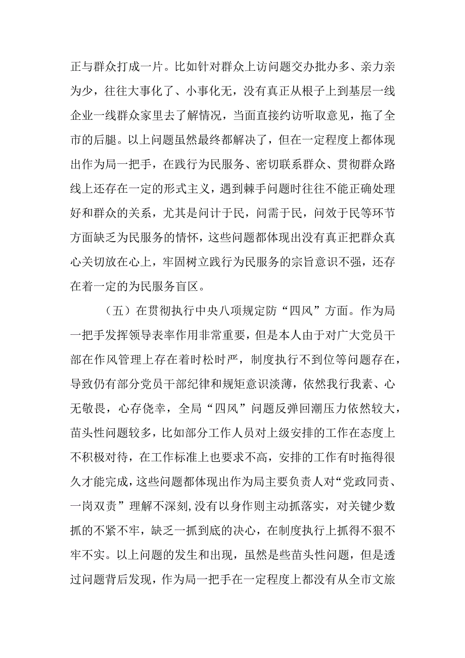 文化和旅游局局长个人党性剖析材料.docx_第3页