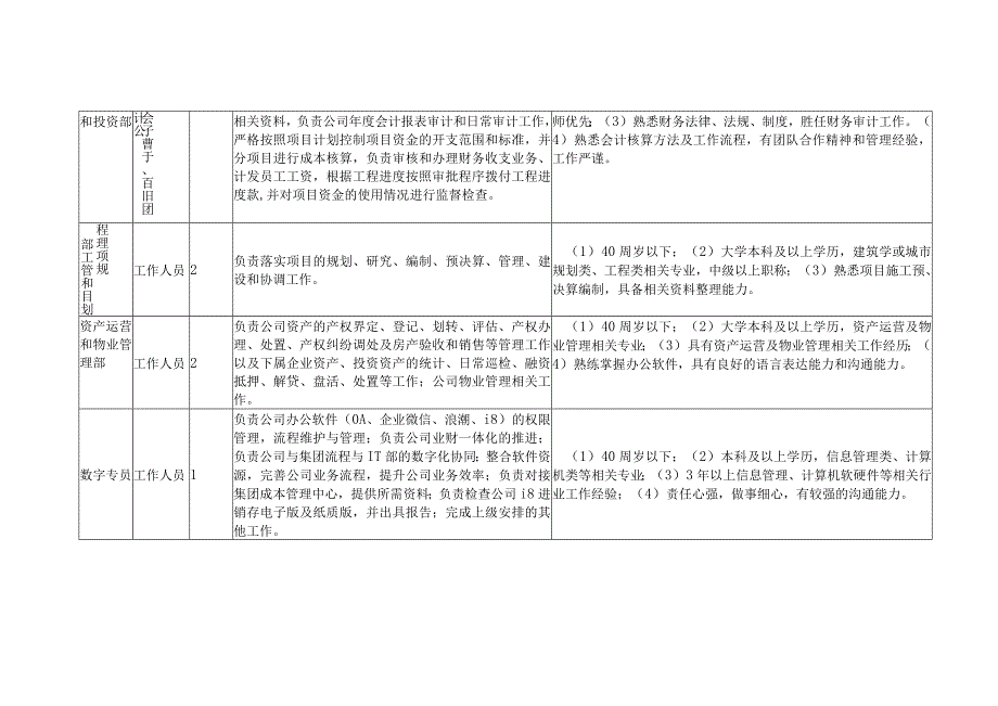 清河门区城投集团有限公司及子公司工作人员需求表.docx_第2页