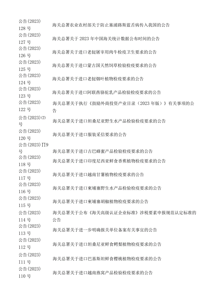 海关总署政府信息发布目录2023年度_002.docx_第2页