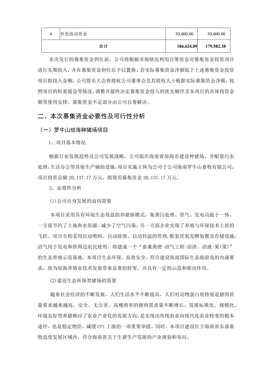 罗牛山：关于2023年度向特定对象发行A股股票募集资金使用的可行性分析报告.docx_第2页