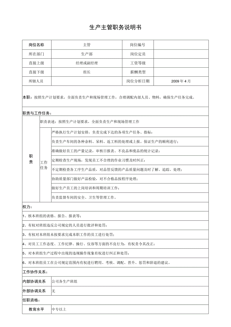 生产主管职务说明.docx_第1页