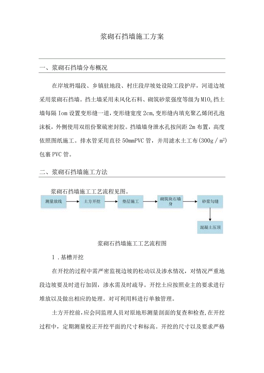 浆砌石挡墙施工方案5.docx_第1页