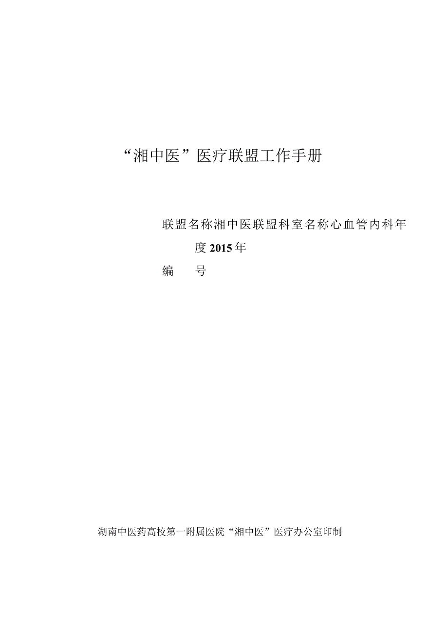 湘中医医疗联盟工作手册.docx_第1页