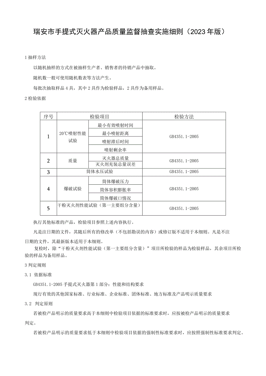 瑞安市手提式灭火器产品质量监督抽查实施细则2023年版.docx_第1页