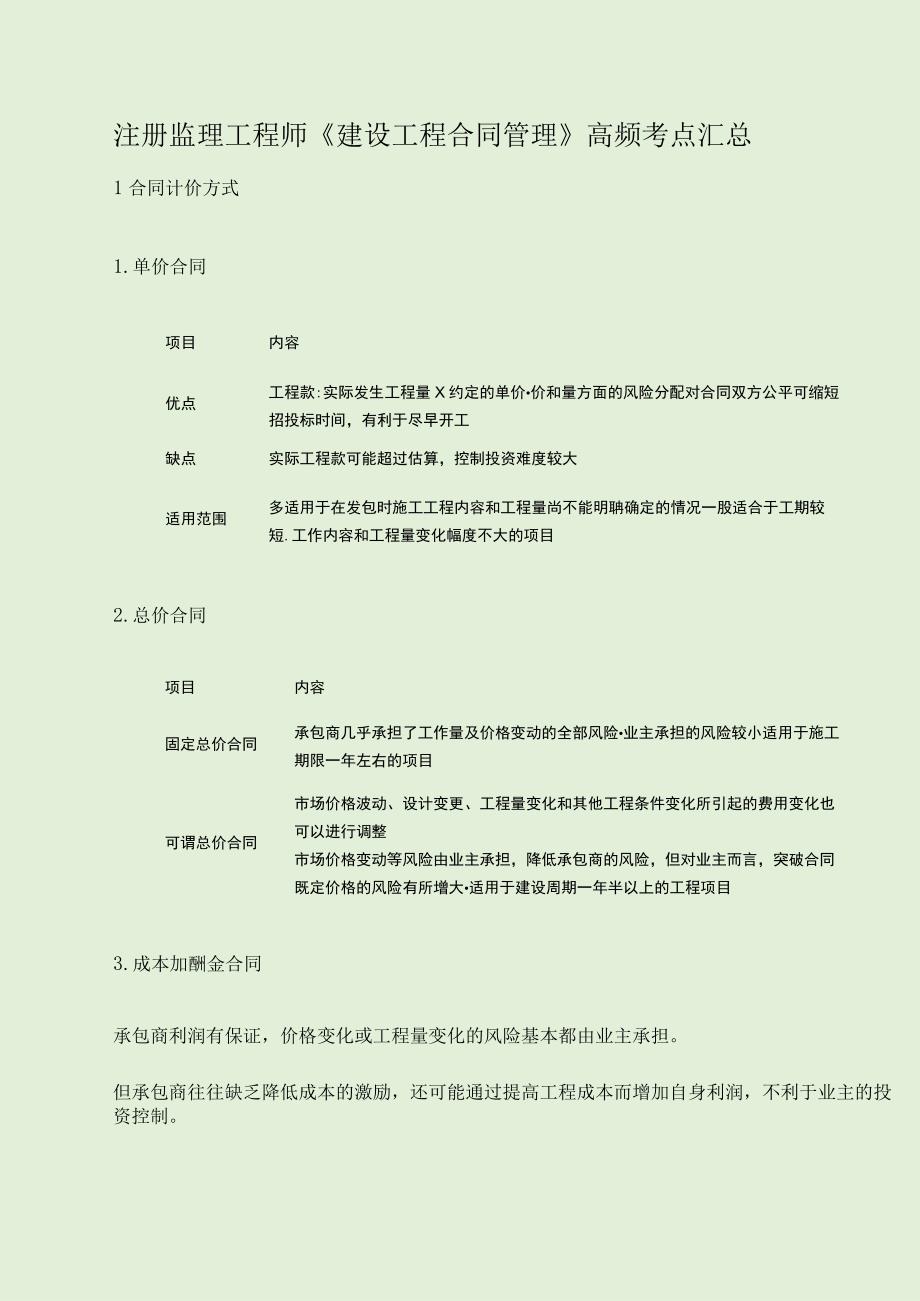 注册监理工程师《建设工程合同管理》高频考点汇总.docx_第1页