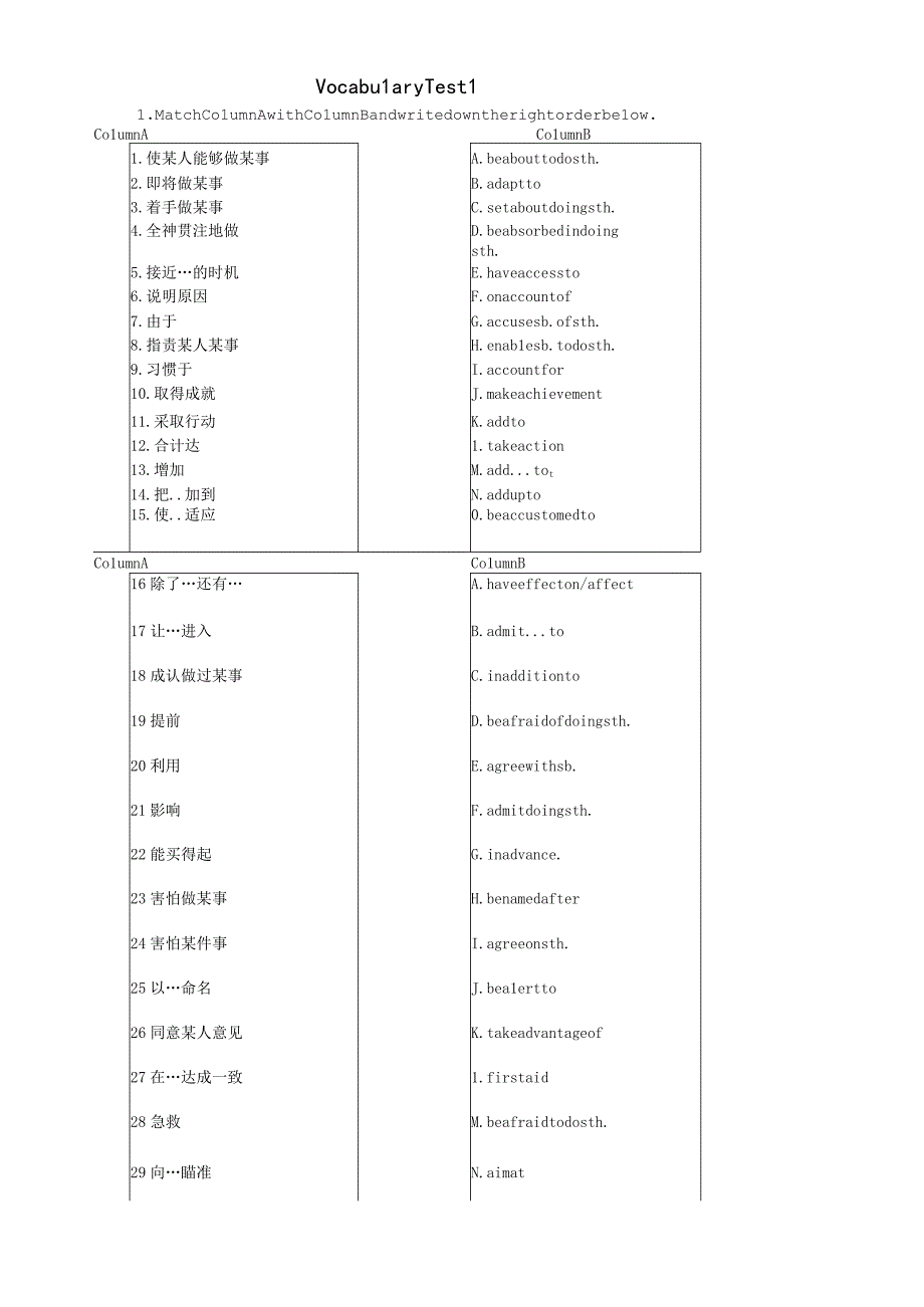 词汇专项训练 test 1.docx_第1页