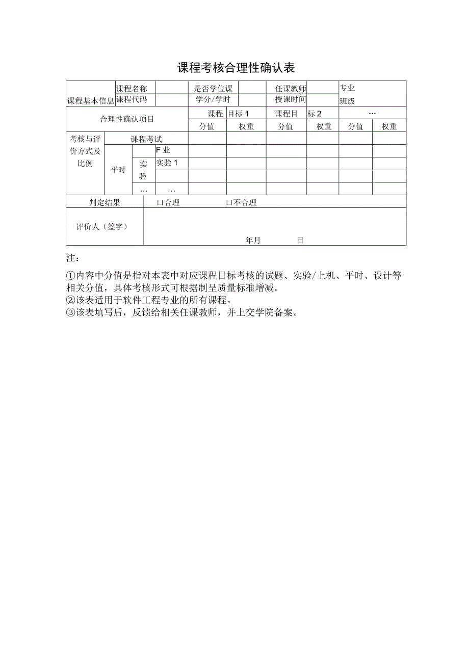 课程考核合理性确认表.docx_第1页