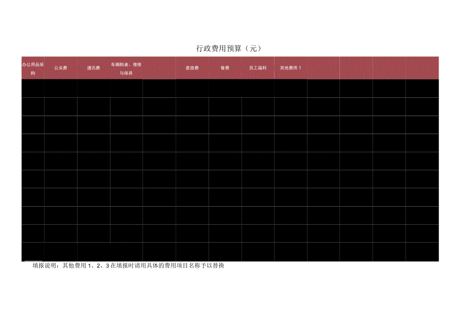 行政费用预算表.docx_第1页