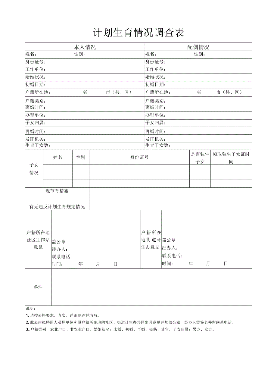 计划生育情况调查表.docx_第1页