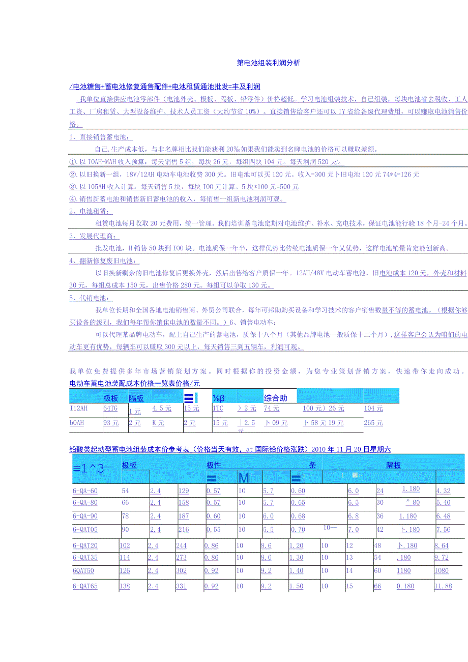 蓄电池组装利润分析.docx_第1页