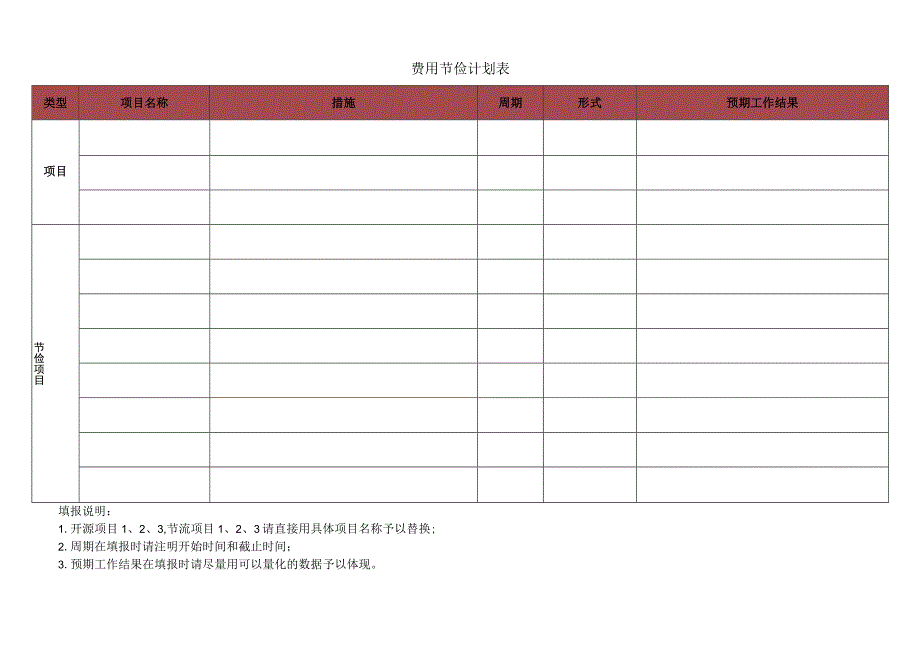 费用节俭计划表.docx_第1页