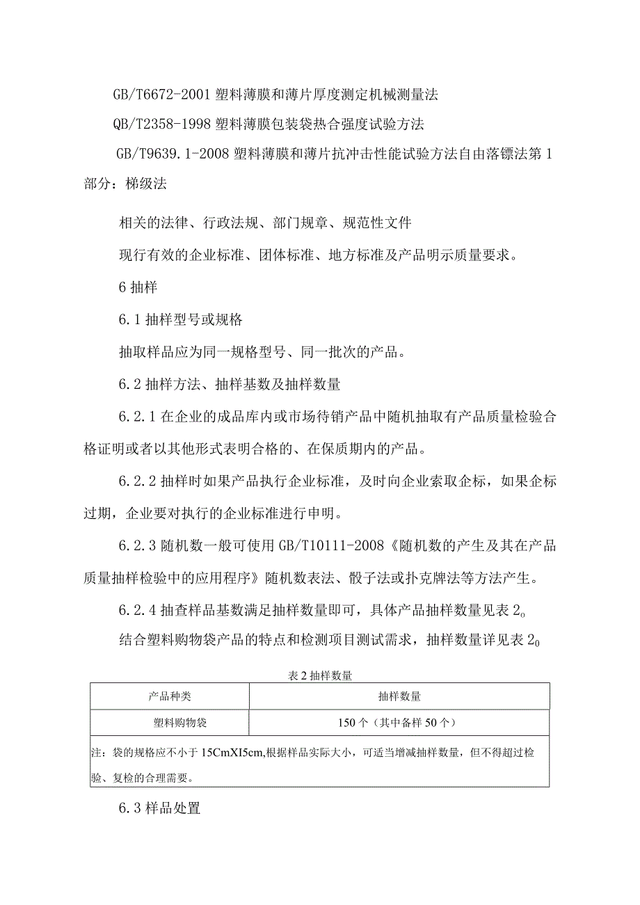 辽宁省塑料购物袋产品质量监督抽查实施细则.docx_第2页