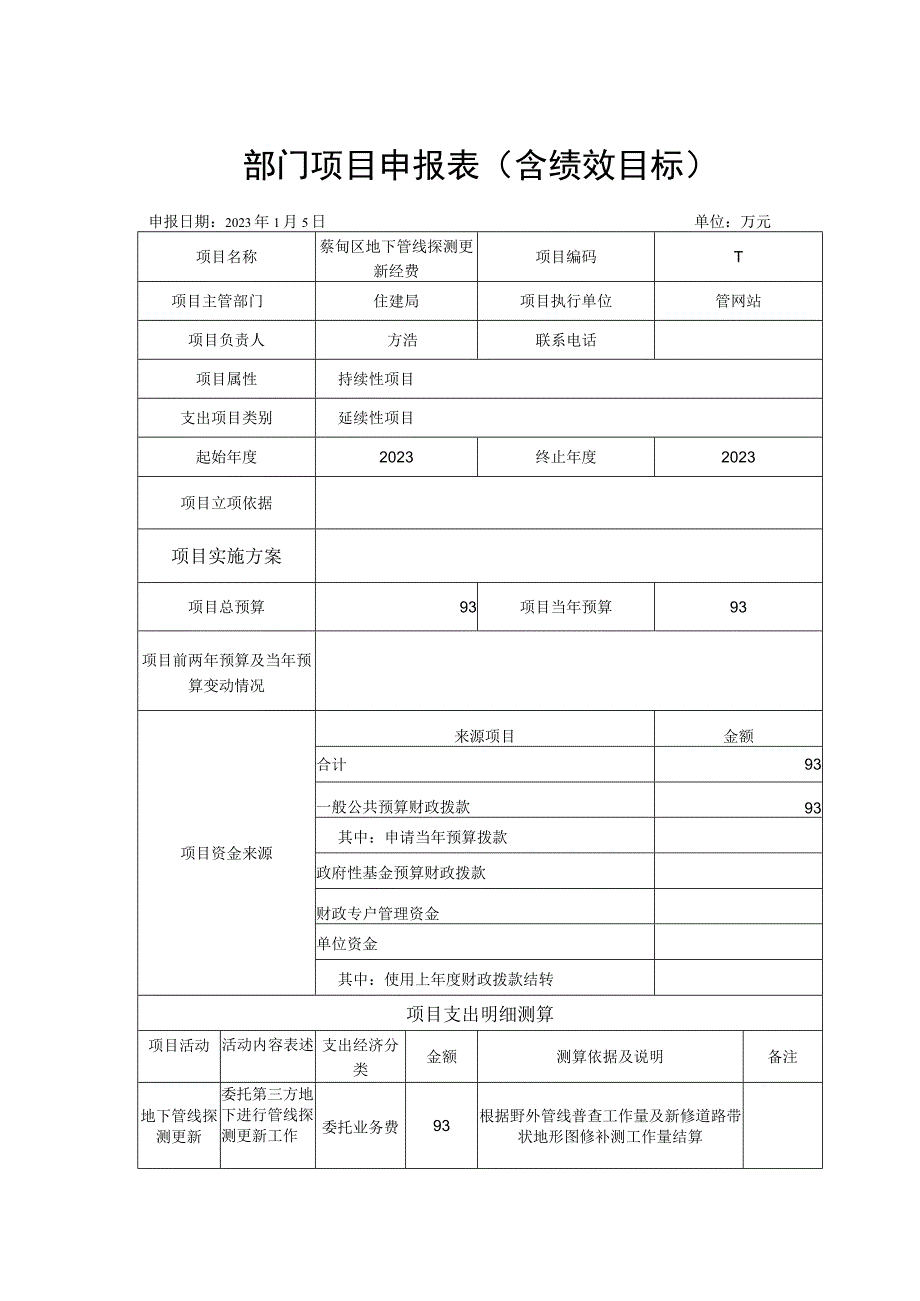 部门项目申报表含绩效目标.docx_第1页