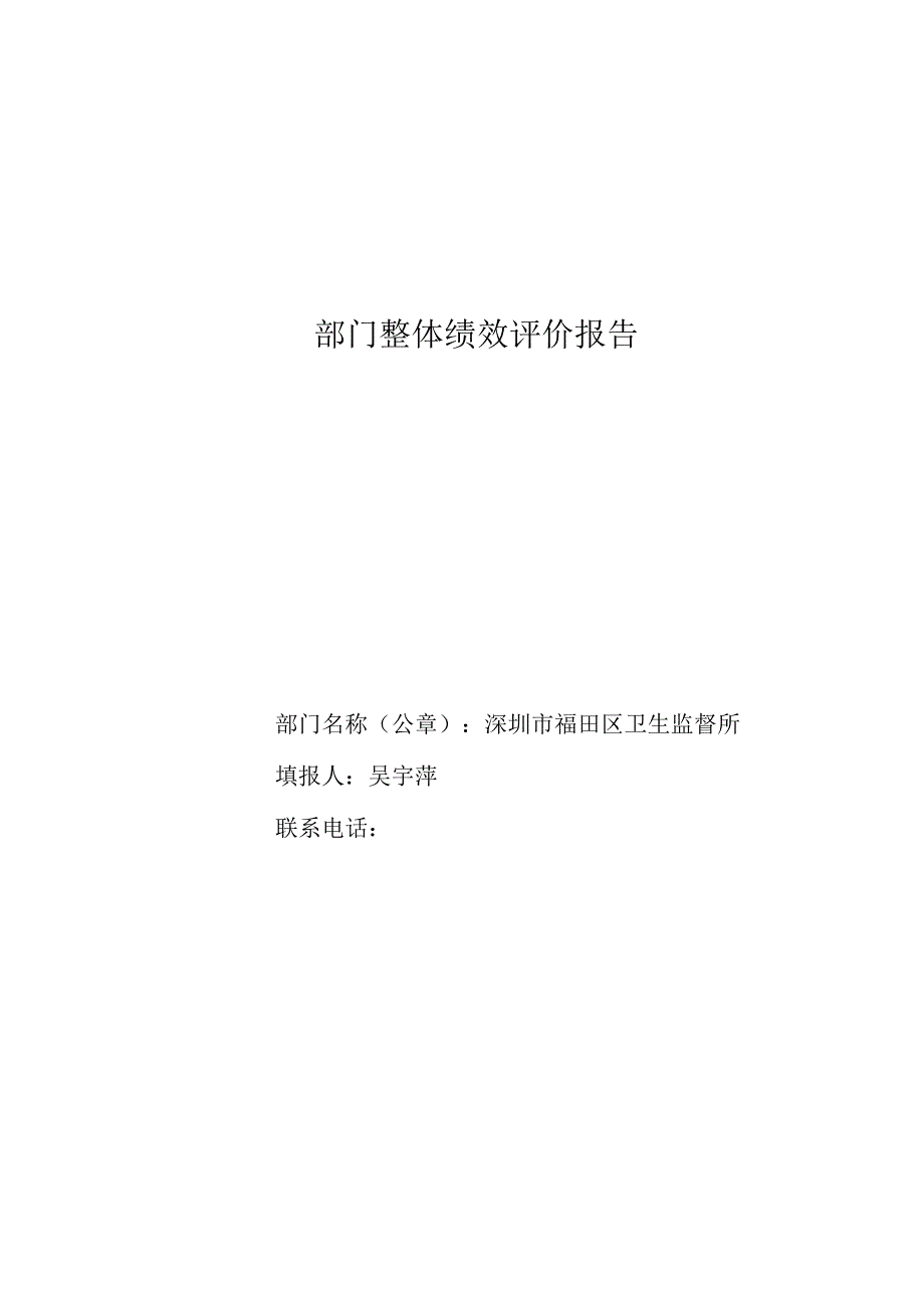 部门整体绩效评价报告.docx_第1页