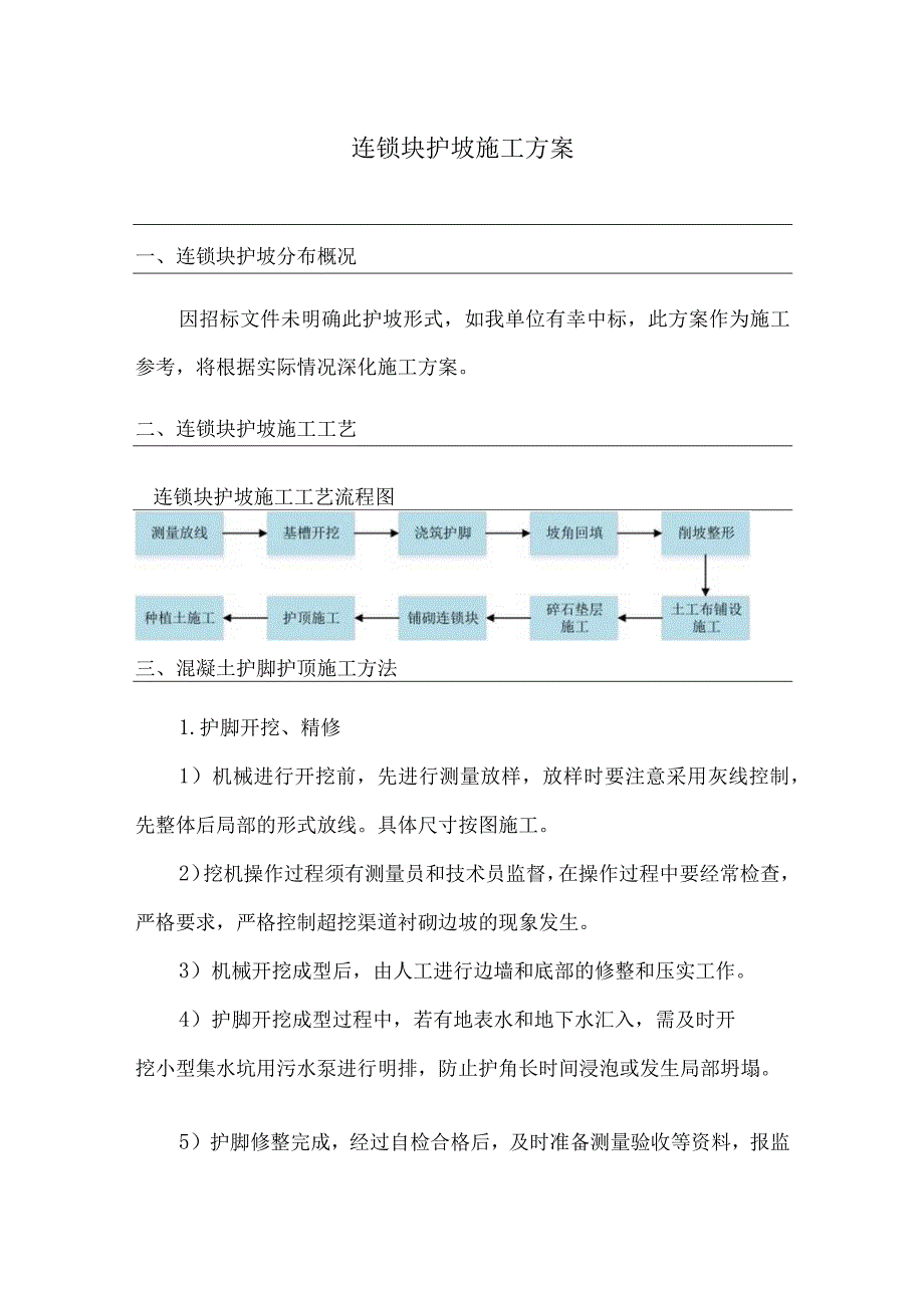 连锁块护坡施工方案6.docx_第1页