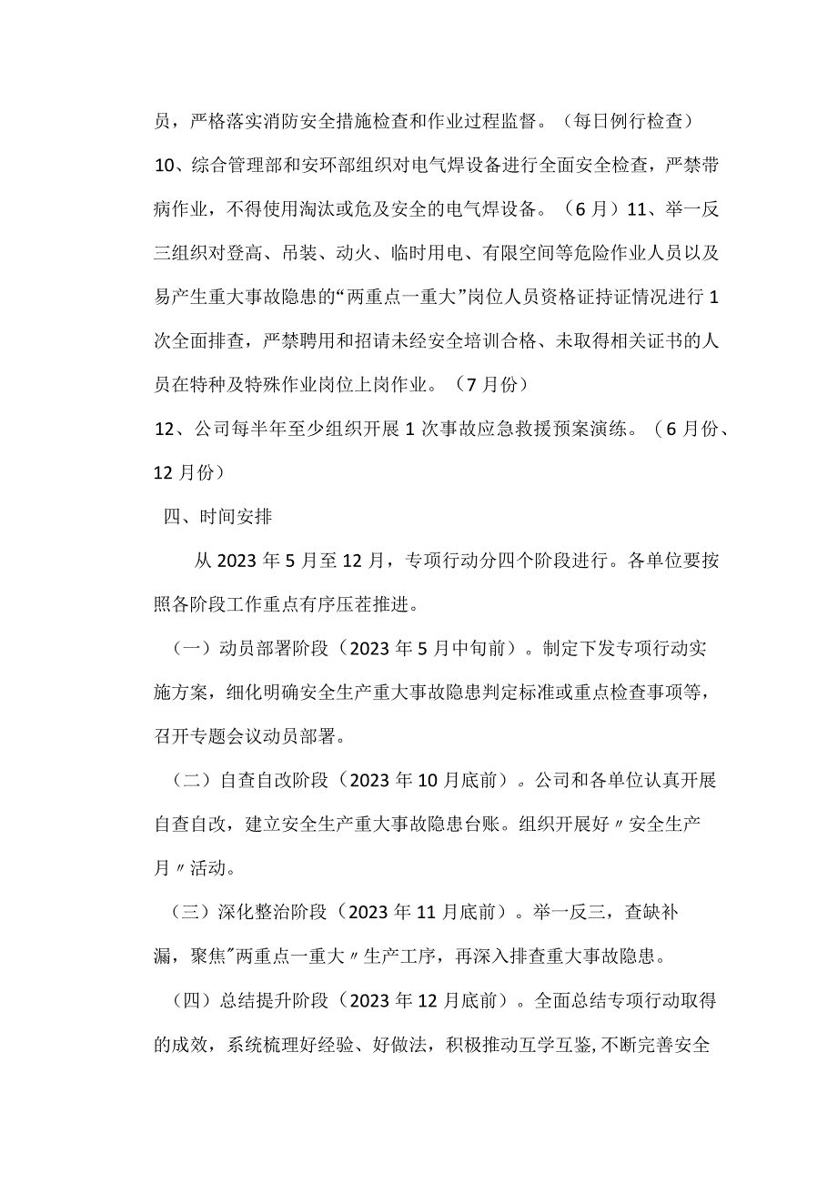 重大事故隐患专项排查整治 2023 行动工作方案.docx_第3页