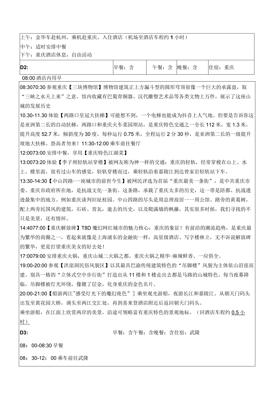 重庆武隆五天休养方案飞机.docx_第2页