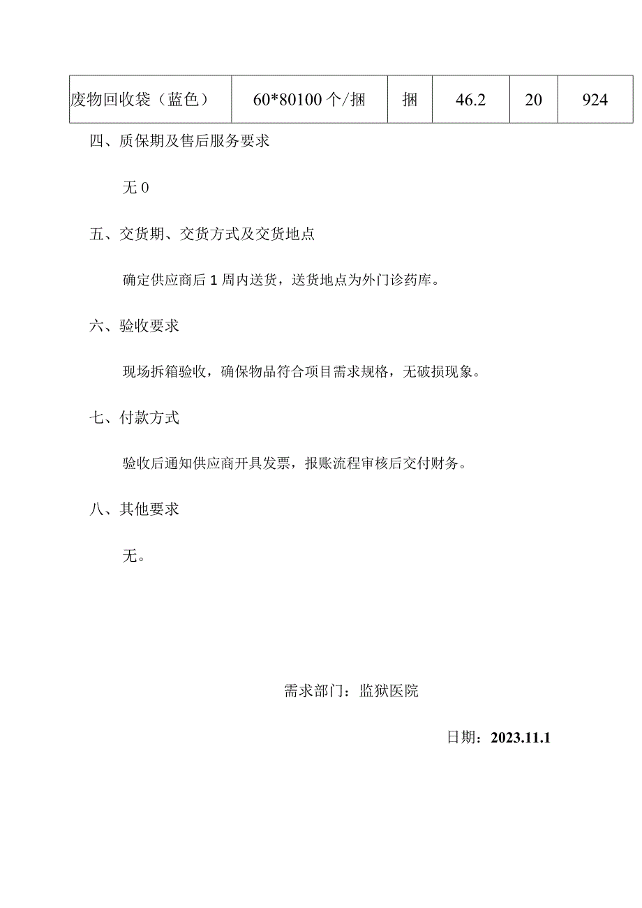 采购药盒医疗垃圾袋废物回收袋项目需求书.docx_第2页