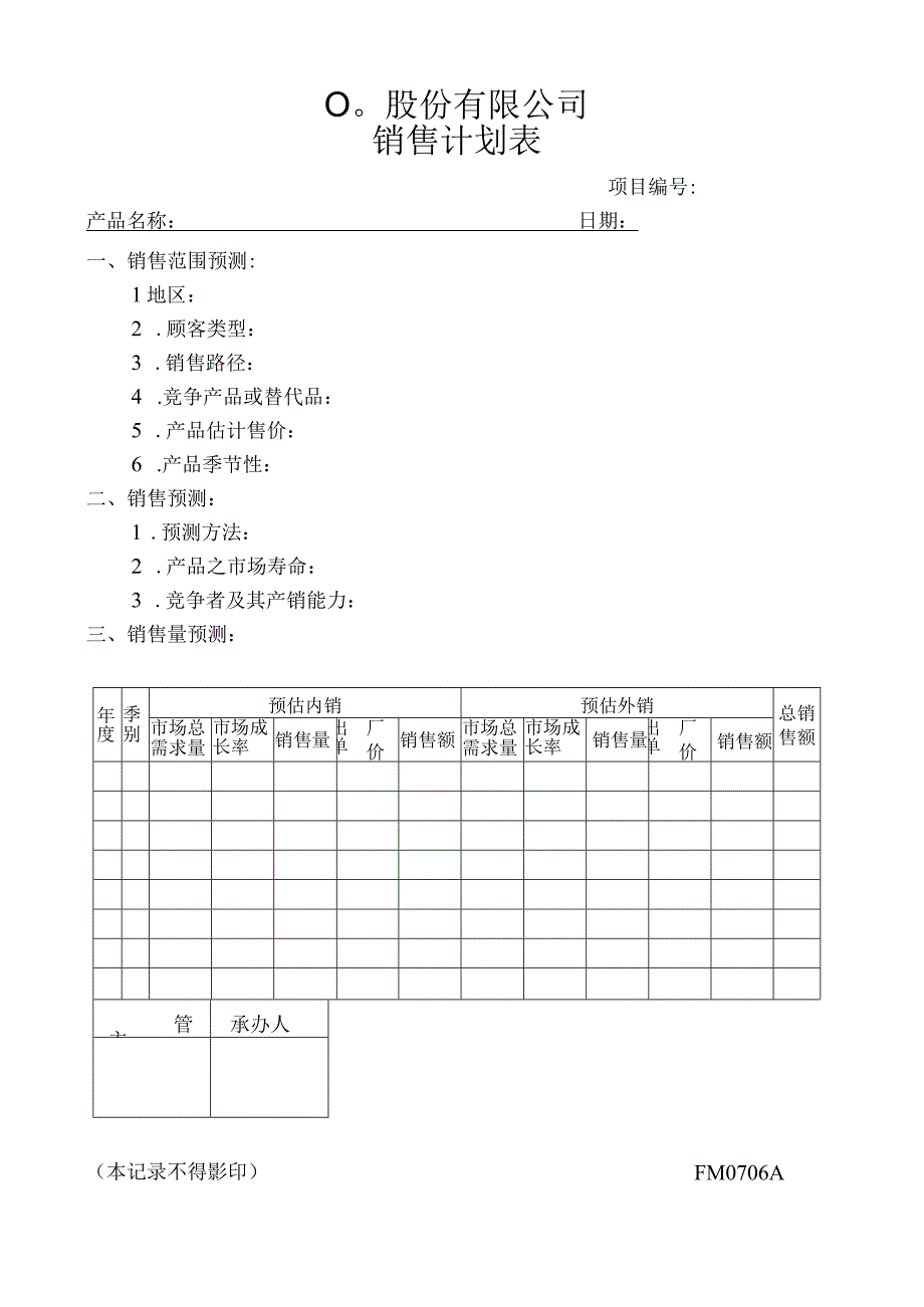 销售计划表工程文档范本.docx_第1页