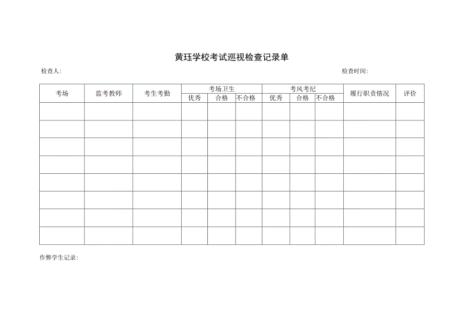 黄珏学校考试巡视检查记录单.docx_第1页