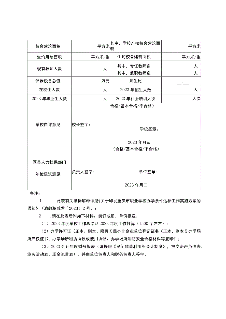 重庆市民办技工院校年度检查报告书.docx_第3页