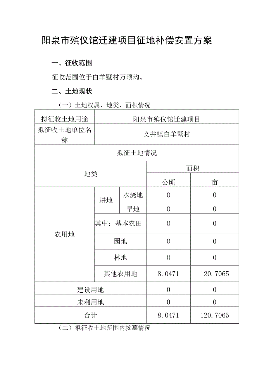 阳泉市殡仪馆迁建项目征地补偿安置方案.docx_第1页