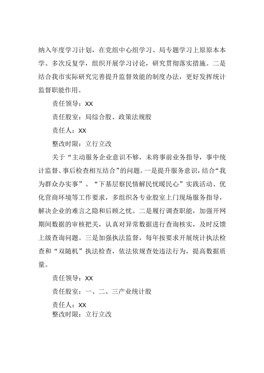 XX市统计局党组一把手谈话反馈问题整改工作方案.docx_第2页