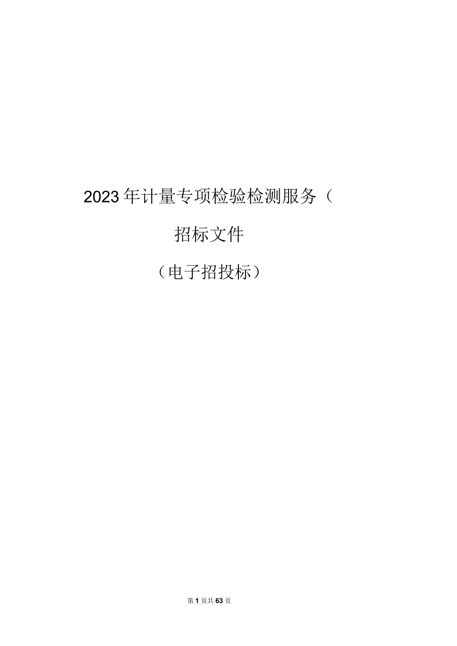 2023年计量专项检验检测服务一招标文件.docx_第1页