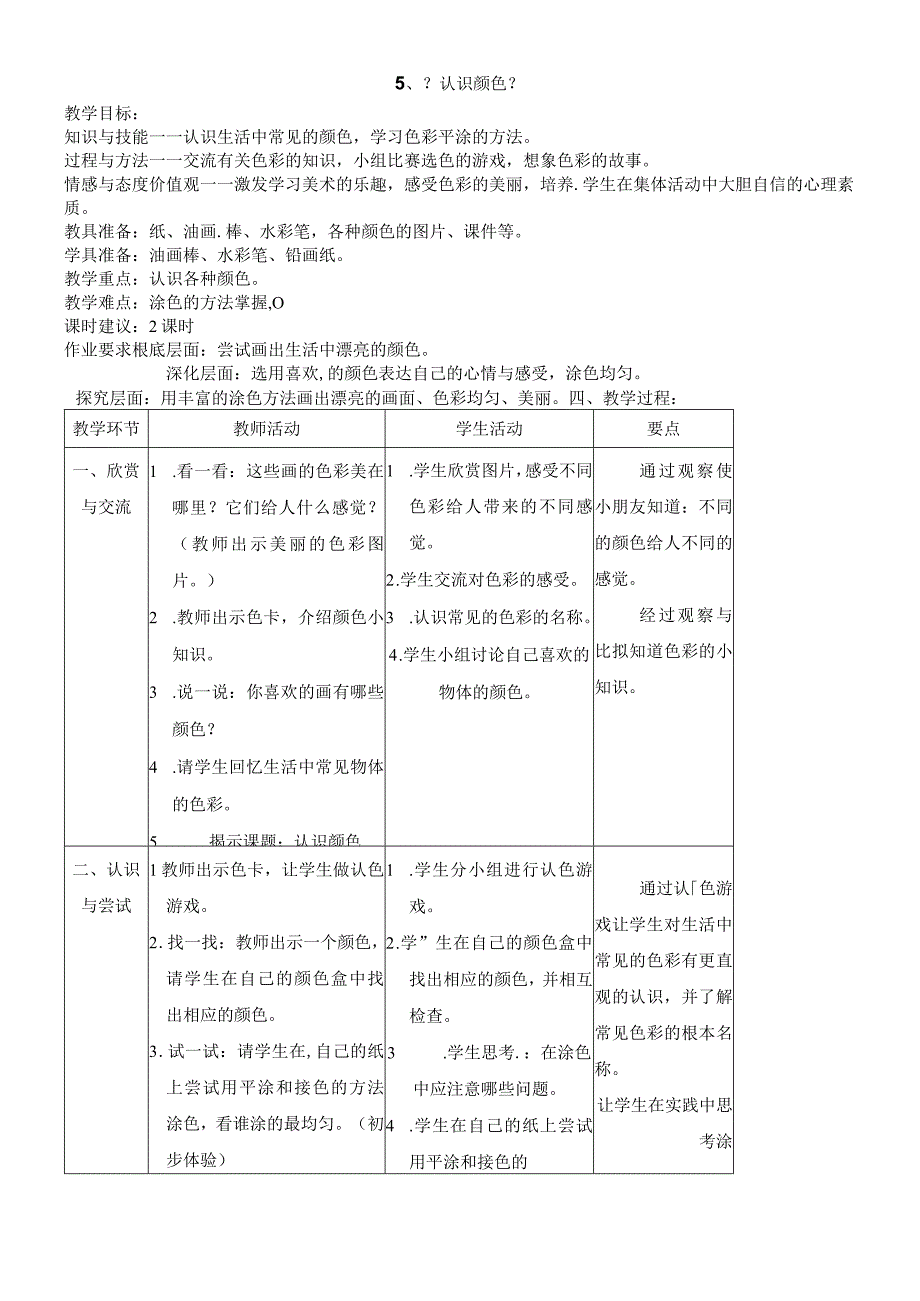 24一年级上册美术教案认识颜色1沪教版.docx_第1页