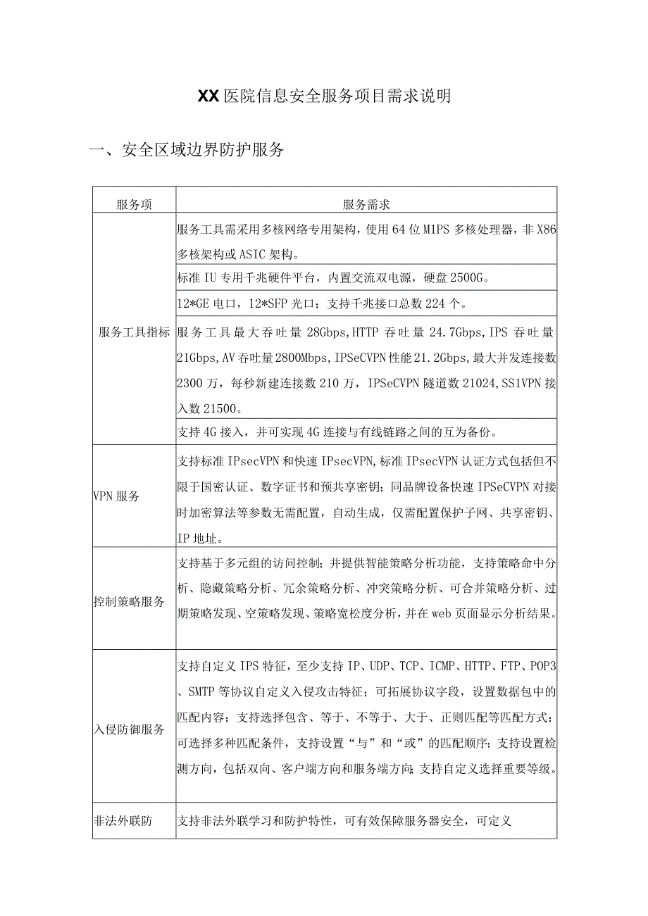 XX医院信息安全服务项目需求说明.docx_第1页