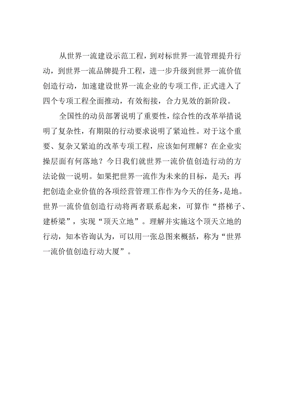 国央企打造世界一流价值创造行动体系解析.docx_第1页