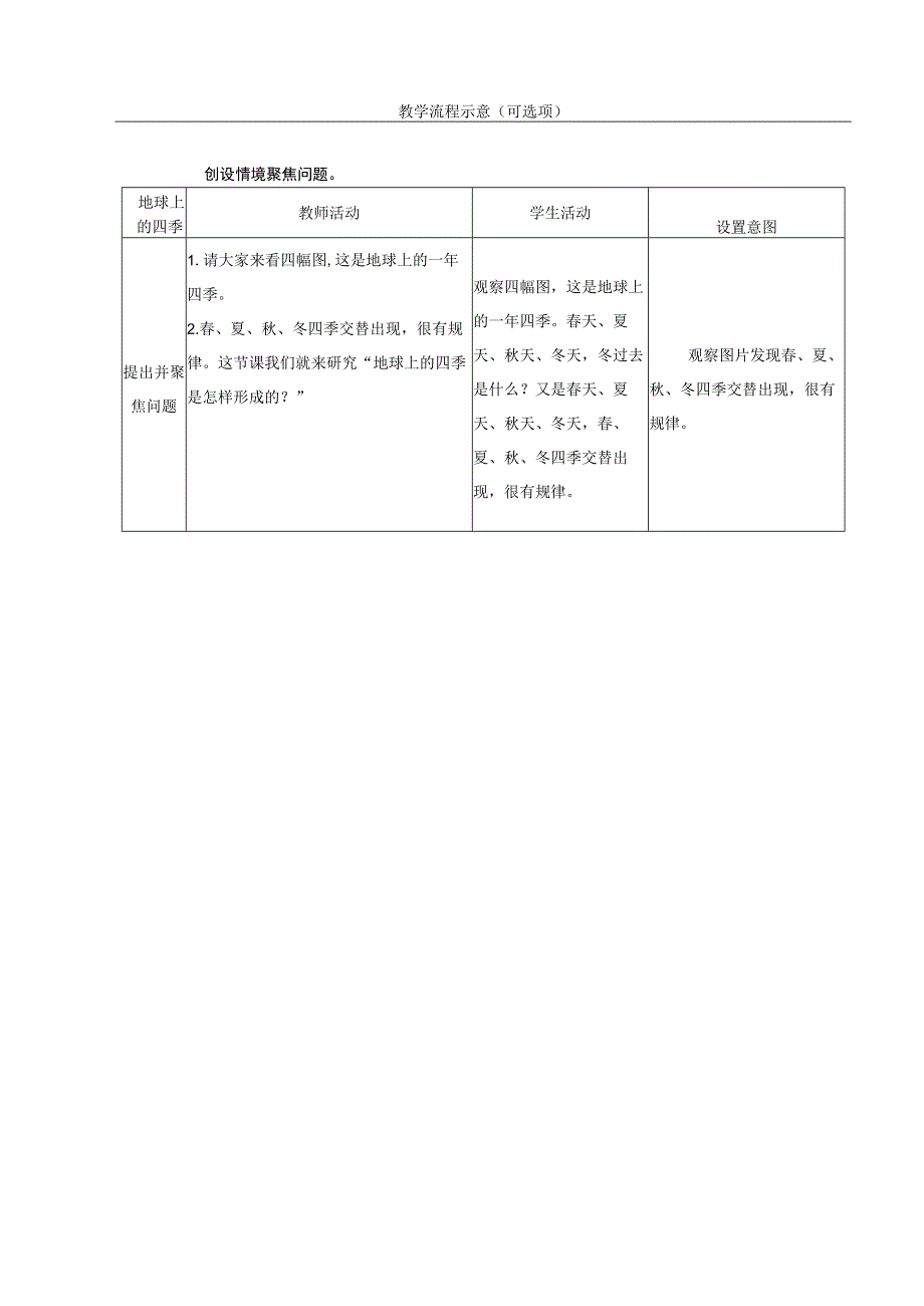 优选精,配套教案表格式3《四季的形成》五年级下册科学人教版2017.docx_第2页