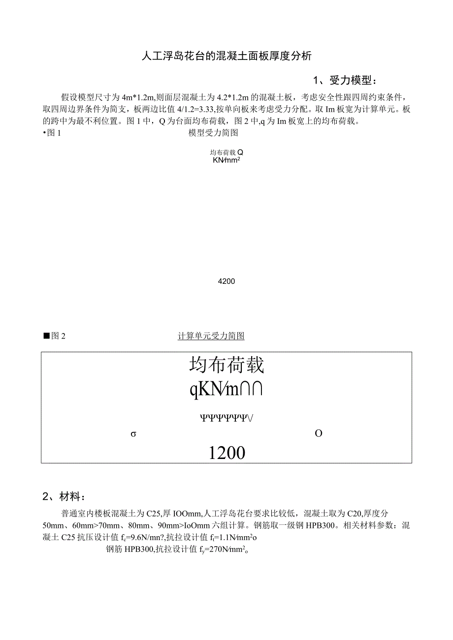 人工浮岛花台的混凝土面板厚度分析.docx_第1页