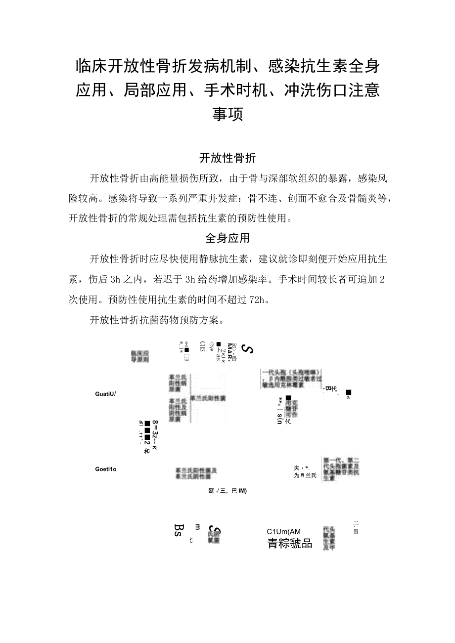 临床开放性骨折发病机制感染抗生素全身应用局部应用手术时机冲洗伤口注意事项.docx_第1页