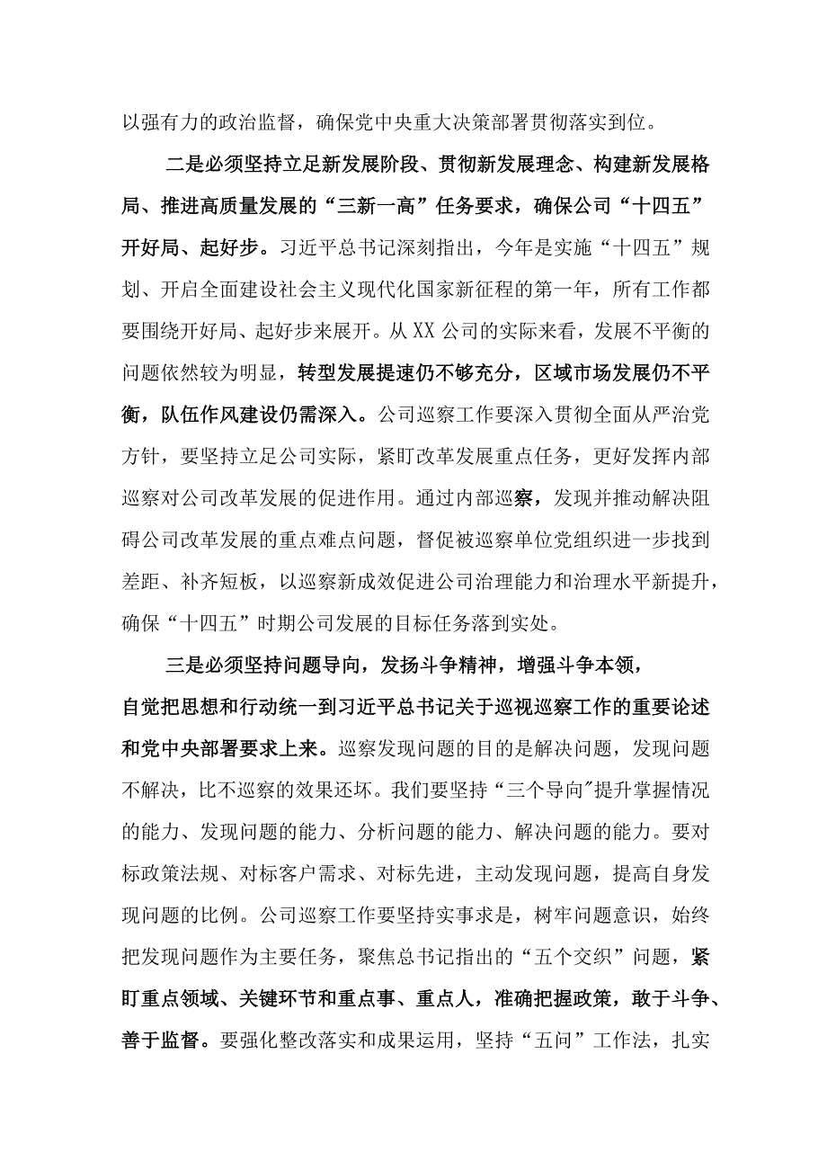 在公司（国有企业）巡察工作会议暨内部巡察动员部署会上的讲话.docx_第3页