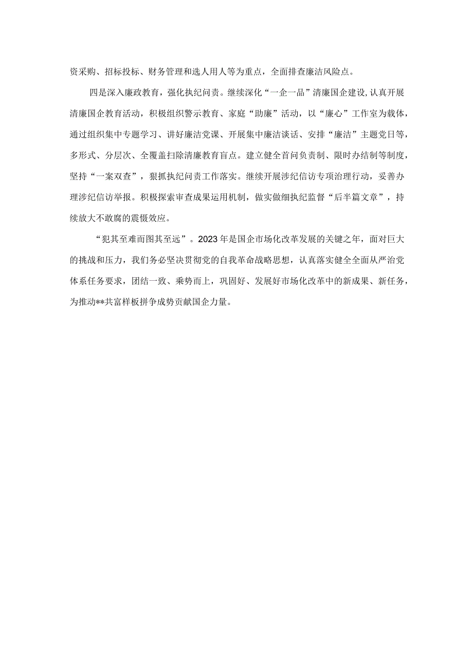 国投集团党委2023年第一季度党风廉政建设工作总结及全年计划.docx_第3页