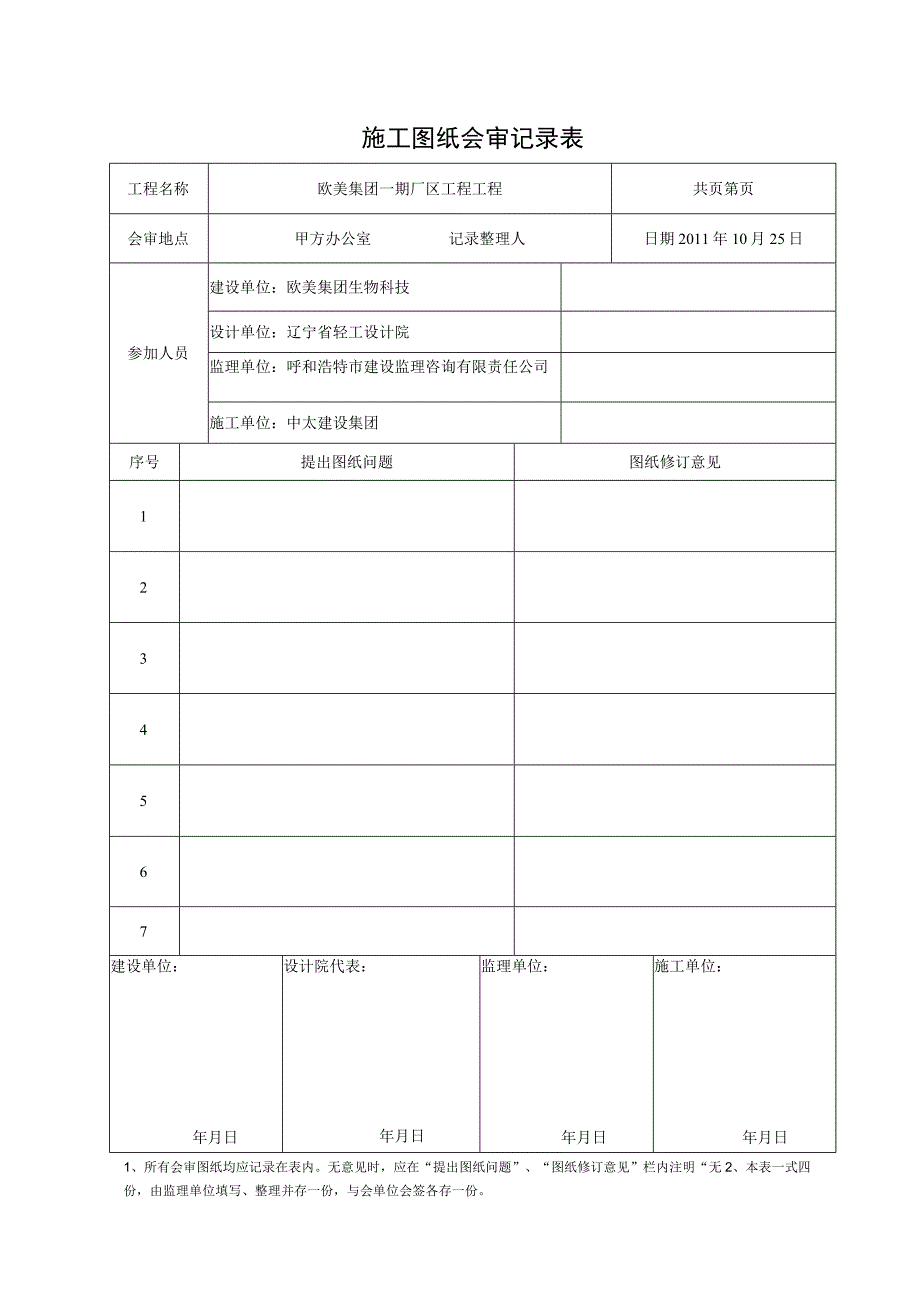 图纸会审记录表及设计交底记录表完整优秀版.docx_第1页